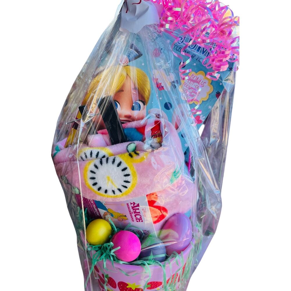 Alice in Wonderland 50 x 70 soft adorable throw with matching book and confetti